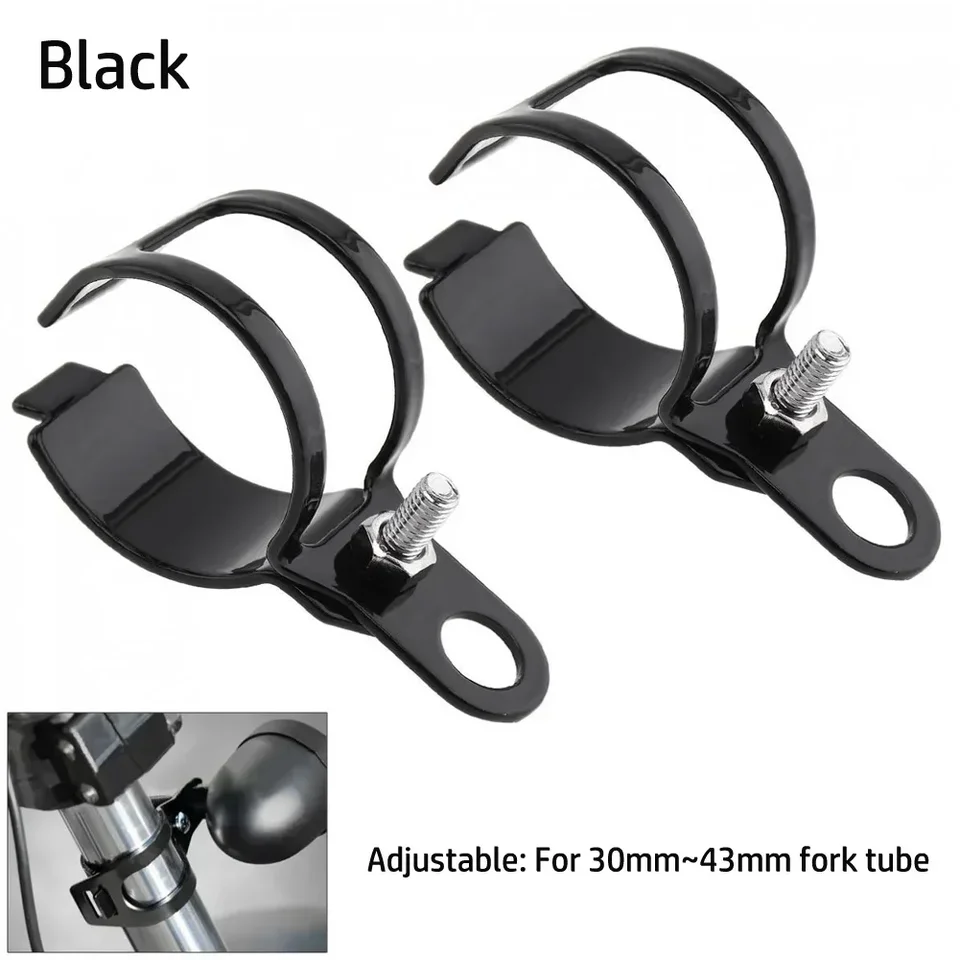 2PCS motocyklová zákruta svetla držiaka držiaka 30-43 mm pre prednú vidlicu na motorke Kompletná súprava držiaka svetla držiaka svetla Lamp.