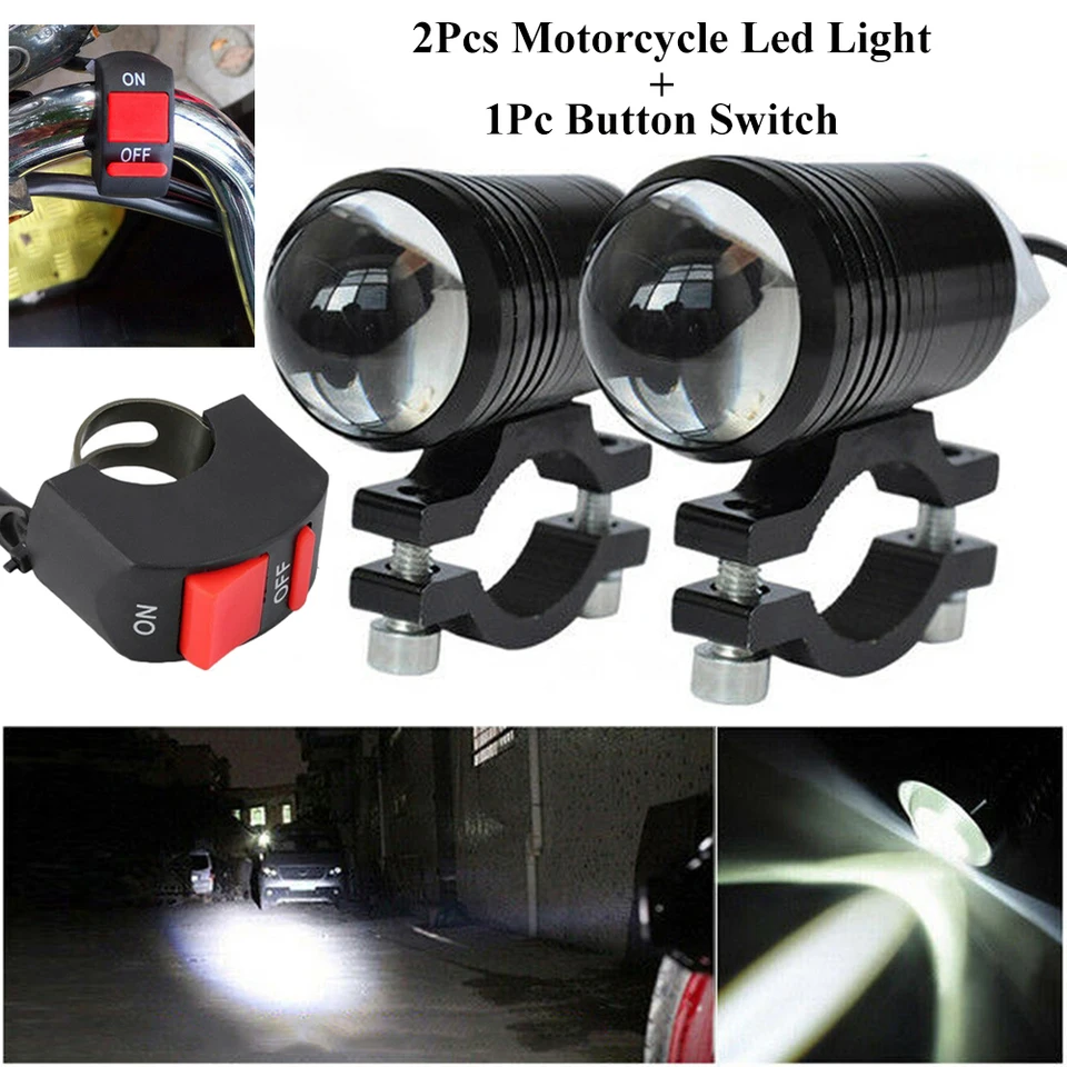 2pcs motocyklové LED svetlomet Hnacie hmlové lampa 30W U1 nepremokavé hmlové svetlo Spotlight + prepínač Fit Motorcycle Auxiliary Light Časť
