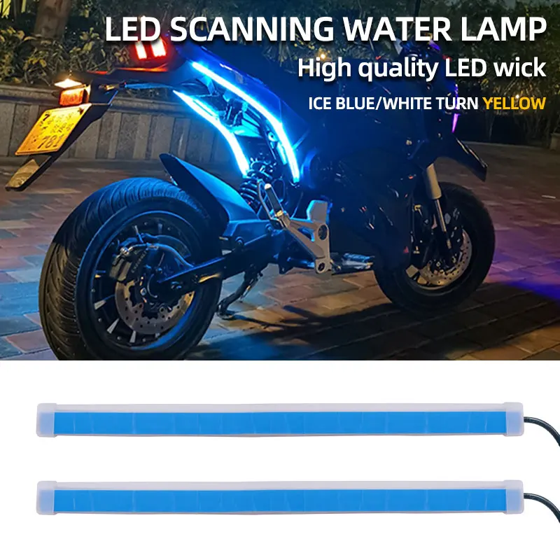 2pcs motocyklové otáčanie signálu LED denné svetlá LIGH TACK LIGHT DRL vodotesné dekorácie pásové brzdenie motora Flowing Light