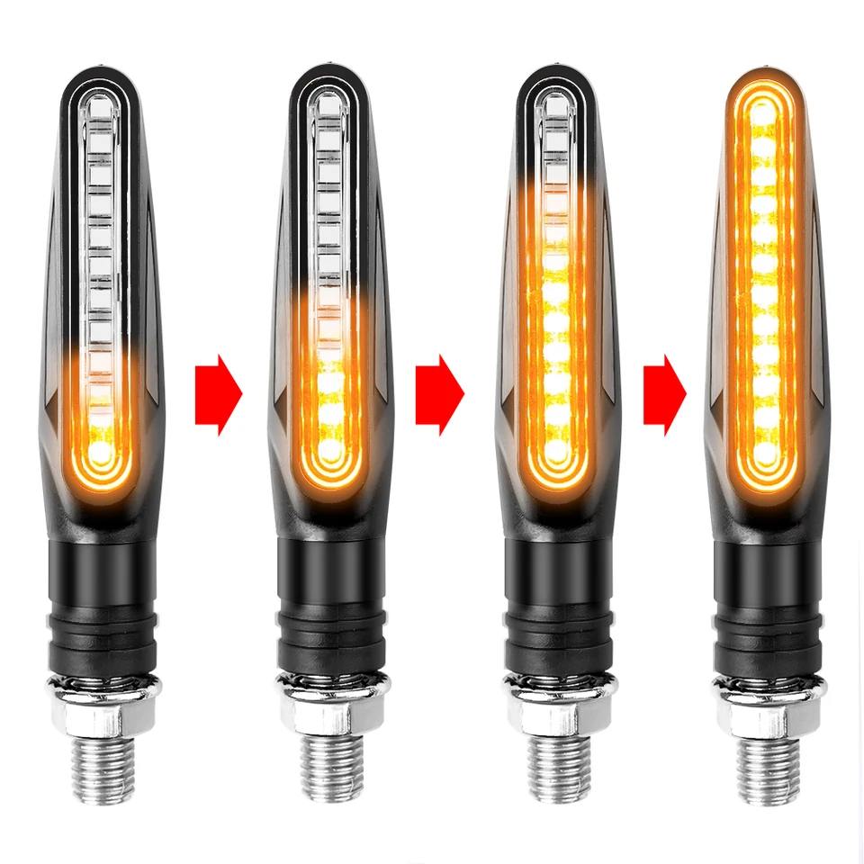 2pcs motocyklové zákruty Signály Svetlo 12V LED chvost BLACKER Plyvenie vody Blinker IP68 ohýbateľné blikajúce svetlá motocyklov