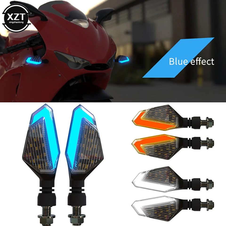 2pcs motocyklové zákruty Signály Svetlá Oprava punkovej lebkovej tvaru poveternostných svetiel pre väčšinu druhov motocyklov