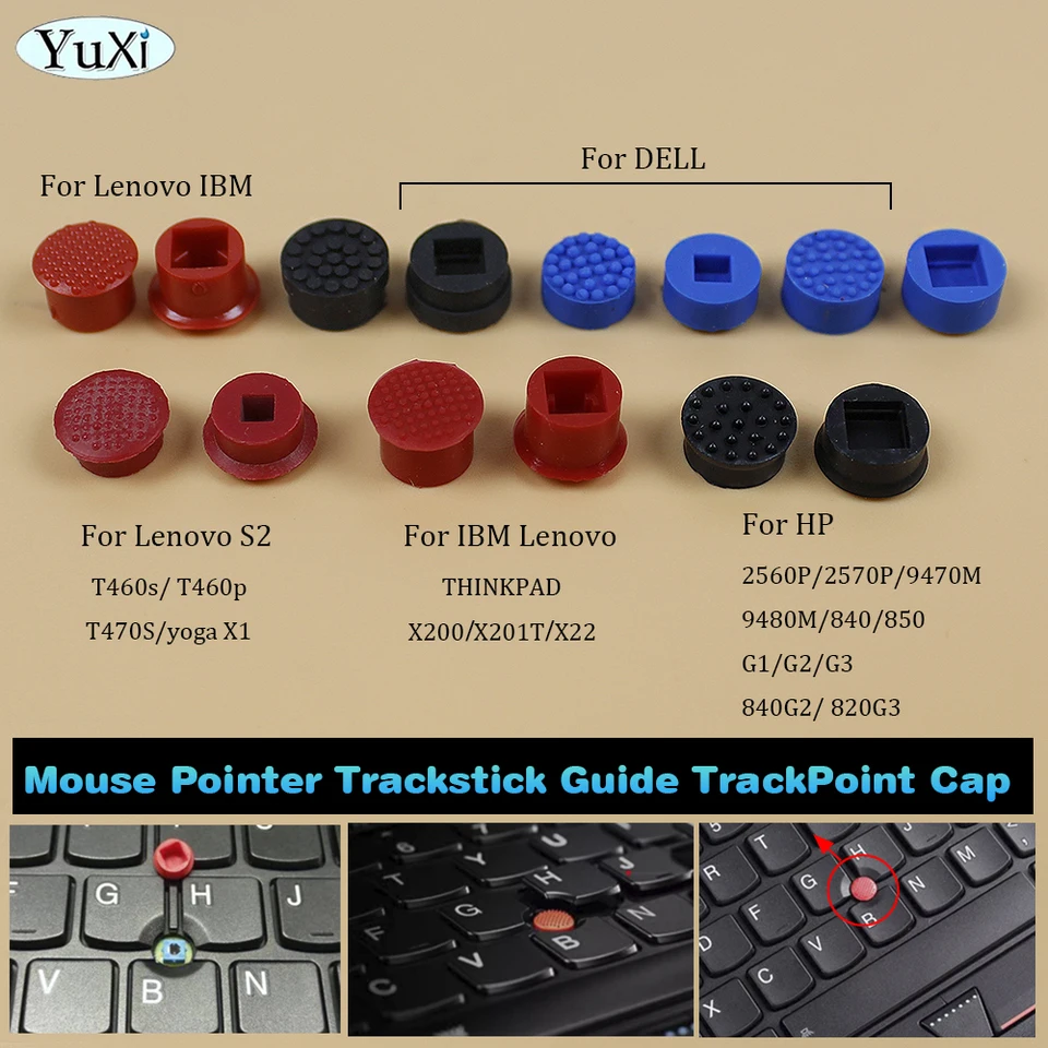 2PCS Mouse Pointer Trackstick Guide Trackpoint Cap pre thinkpad Lenovo Dell HP Klávesnica prenosného počítača ukazovateľov myši Joystick Cap Cap