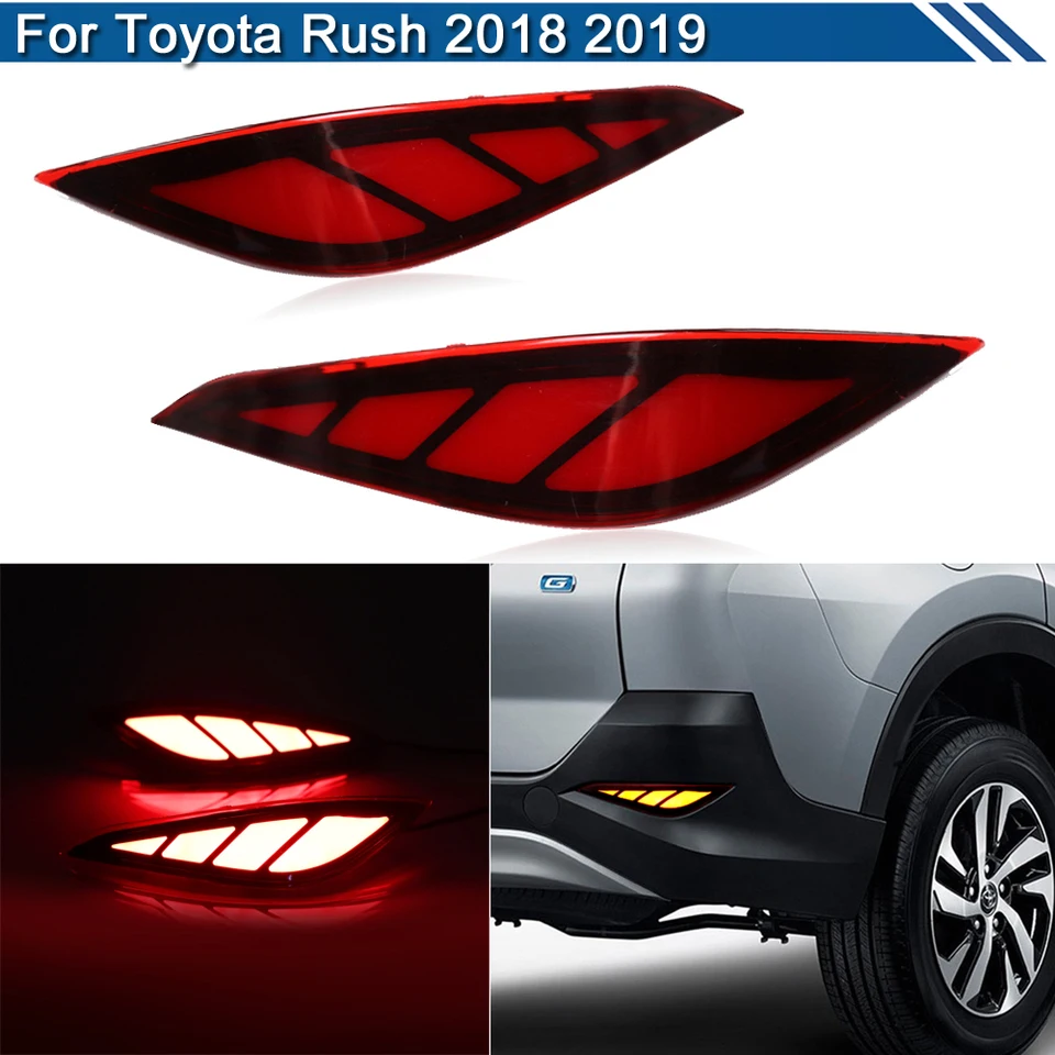 2pcs Multifunkcia 12V LED zadné reflektorové lampa Zadná hmlová lampa Zadný nárazník Svetlo brzdové svetlo pre Toyota Rush 2018 2019