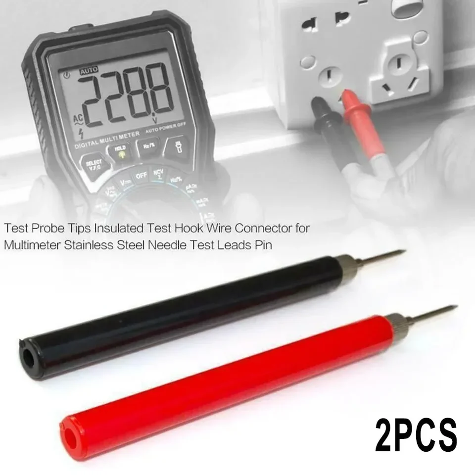 2pcs multimeterová pružinová skúšobná sonda TIP 128 mm izolovaná testovacia sonda HEADS HOOKOVÝ DREJ KONEKTOR Nerezové vodiče Testovacie ihly Príslušenstvo