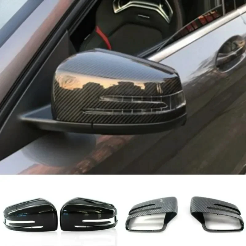 2pcs Nahradenie krytu krytu spätného zrkadla uhlíkových vlákien pre uzávery pre Mercedes Benz W176 W246 W204 W212 W221 C117 X204 X156