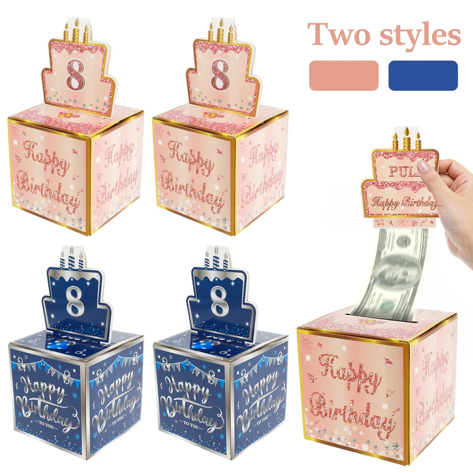 2pcs narodeniny Money Pull Box Set Kreatívne najlepšie narodeniny Peniaze Peniaze Gift Box Vynikajúce prekvapenie narodeninovú oslavu Cash Gift Box DIY