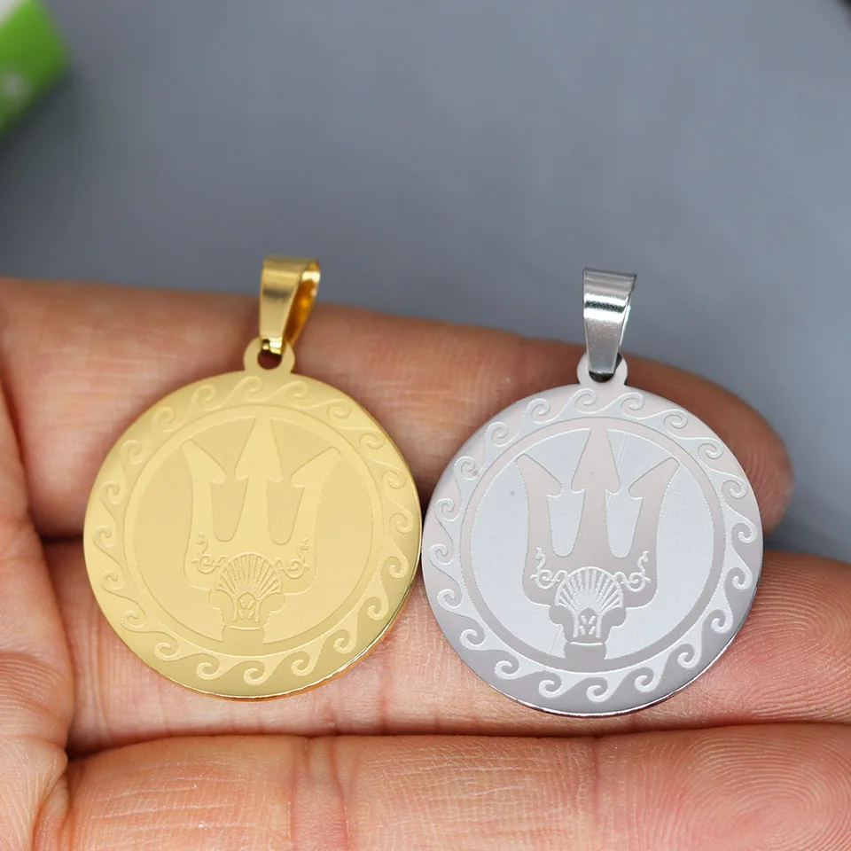 2pcs Neptún Trishula Poseidon Grécky God of the Sea Nerezovú oceľ Pendant Charms pre šperky výroby náhrdelníkov DIY doplnky