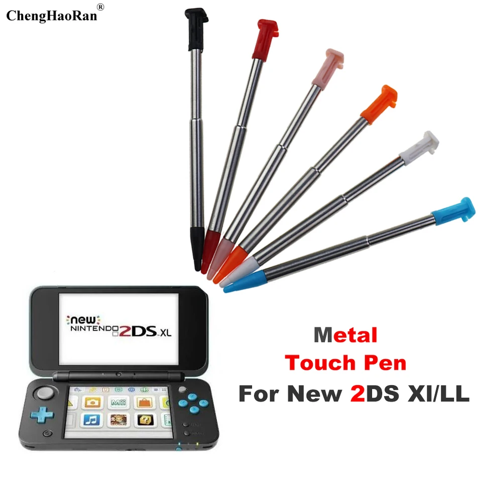 2pcs Nový kovový teleskopický stylus dotykový pero pre nové 2DS XL / LL dotykové výmenné diely