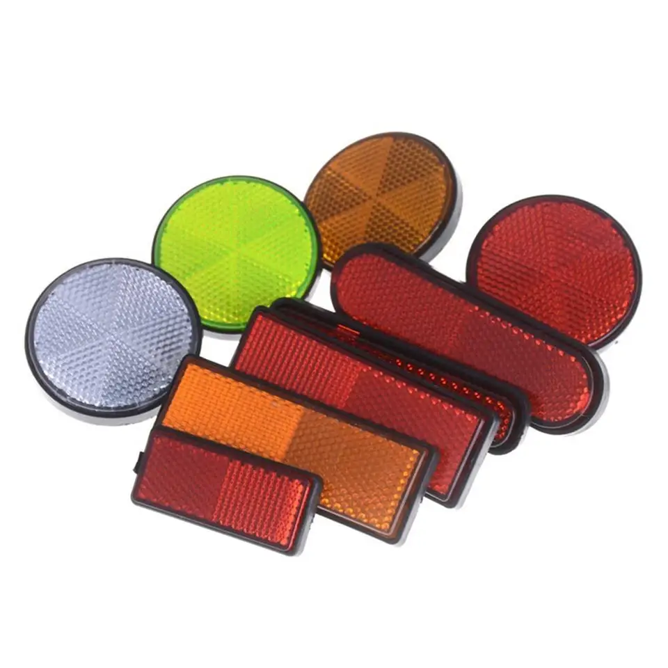 2pcs obdĺžnik okrúhly výstražný pás páskový vozík automobilový motocykel Caravan Caravan Caravan Screp na nálepky na bezpečnostné reflektory nálepky