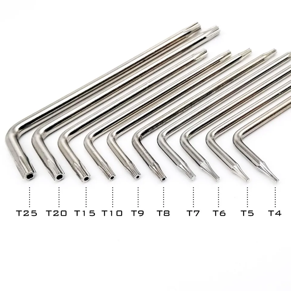 2pcs oceľ T4 T5 T6 t7 T8 T9 T10 T15 T20 T25 T30 T40 Šesť lalokov Torx TORX Proof BELOGLE SCRACK SCRECTDRIVER SCRECT Driver Key