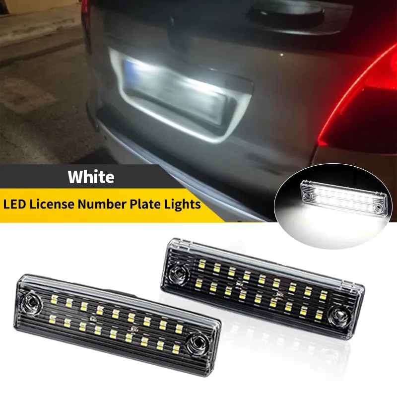 2pcs OEM# 81270-35140 pre Toyota Sequoia 2008-2020 Toyota 4Runner 1996-2021 Biela LED licencia LED LIPLEBLE Svetelná lampa 6000k 12V