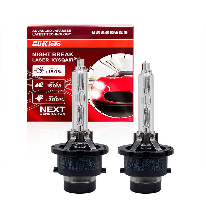2pcs Originálne Japonsko SuKioto Dot D2S 3000K Xenon Bulb Mugen Vision D2R HID xenon žiarovka Vysoko kvalitné D4S Rýchle jasné jasné xenónové svetlo D4R