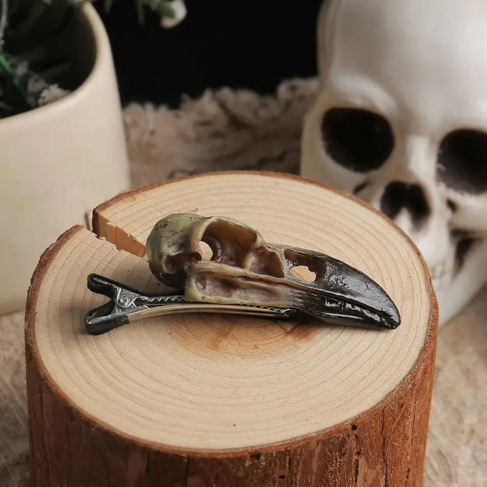 2PCS Osobnosť dutina z Halloweenu klip na vlasy kreatívna kreatívna vraa Varkyňa Duckbill Barrettes