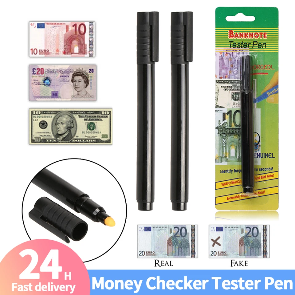 2pcs peniaze kontrola meny detektor falošné bankové bankové testery Kontrola pera