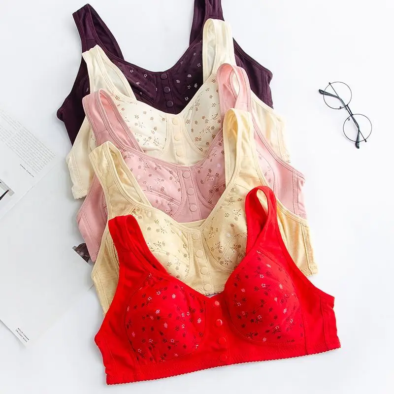 2pcs plus veľkosť prednej uzáveru podprsenka Plná postava Staršie ženy podpora Up Prevencia bavlna Comfor Sexy BC Cup 105 115 120 Bralette