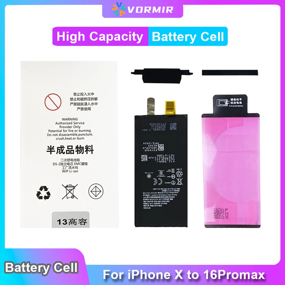 2PCS PLYTA BATÉRIA CORE ŽIADNE FLEX KABEL pre iPhone x xr xs max 11 12 13 14 plus 15 pro max