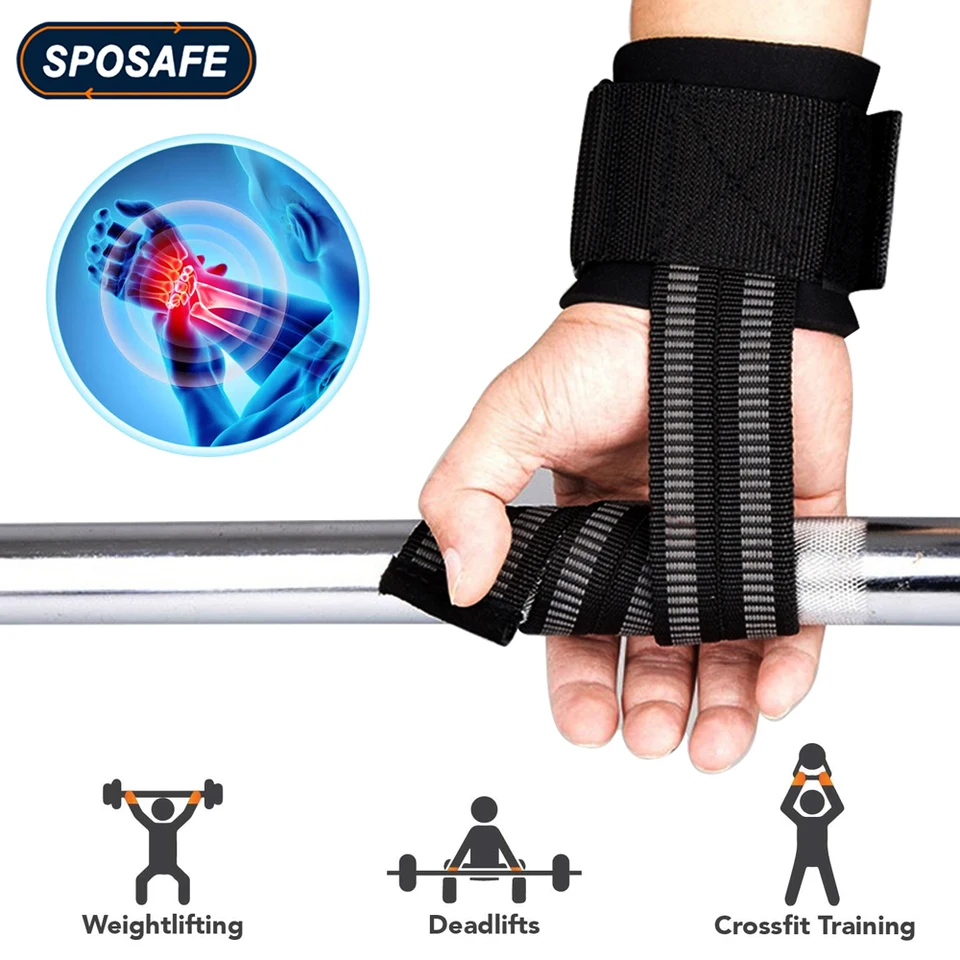 2pcs podpora zápästia s zdvíhacími popruhmi na vzpieranie, kulturistiku, powerlifting, silový tréning zlepšuje uchopenie unisexu