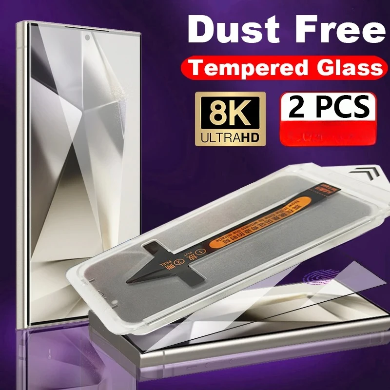 2pcs Prach bezprodukované sklo pre Samsung Galaxy S24 S23 S22 S21 Ultra Screen Protector pre Samsung S24 S21 S23 S22 Plus plus