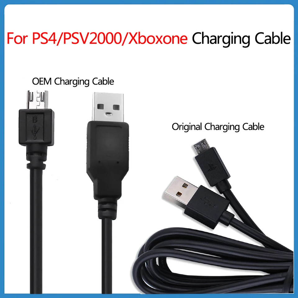 2pcs pre nabíjací kábel PS4 pre PSV2000 PS4 Xboxone rukoväte nabíjačku USB nabíjací kábel Originálny/OEM 1,5 m joystick príslušenstvo