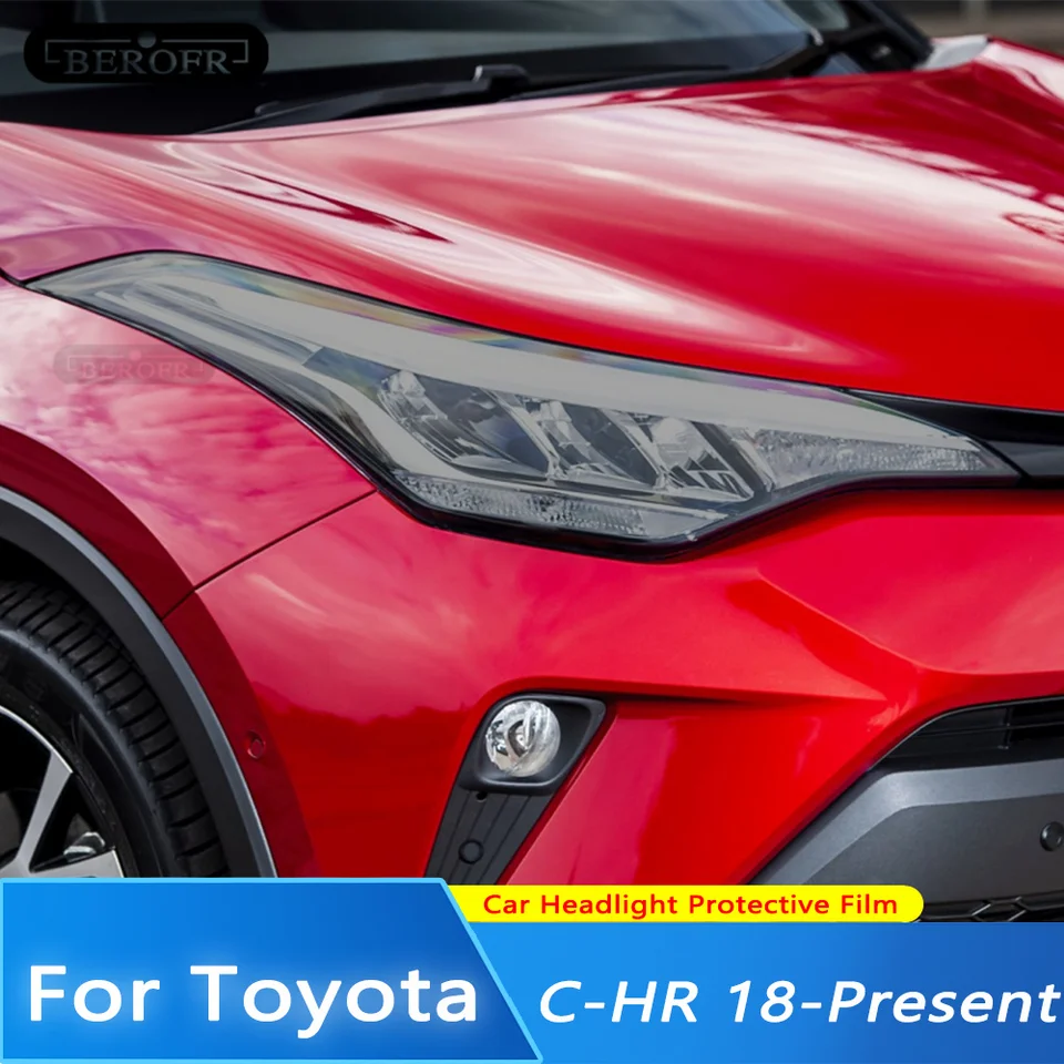 2pcs pre Toyota Chr 18-20 2021 2022 NMS AX10 Svetlomet Tint Tint Tint Údeného čierneho ochranného filmu Priehľadné príslušenstvo TPU nálepky TPU