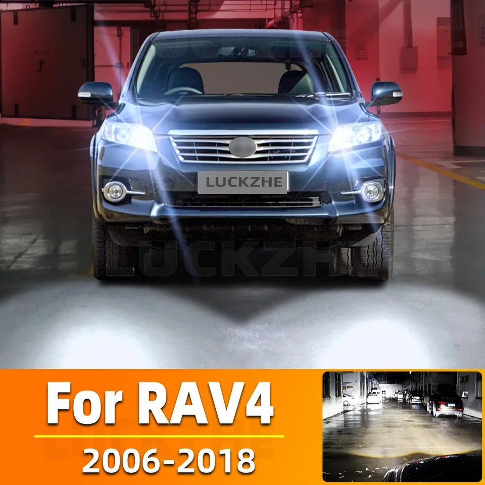 2pcs pre Toyota RAV4 2006-2011 2012 2013 2014 2015 2016 2017 2018 2018 Svetlomet LED SLEDNÉHO Vysokého nízkych lúčov CANBUS HEADLAMP HEADLAM 20000LM