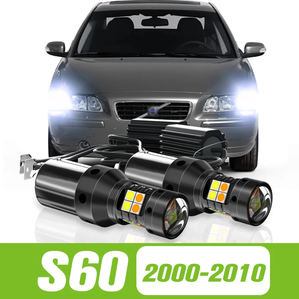 2pcs pre Volvo S60 2000-2010 Duálny režim LED Turn Signal+Denné svetlo DRL 2003 2004 2005 2006 2007 2008 2009 Príslušenstvo