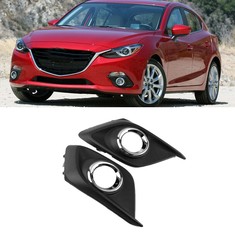 2pcs predný nárazník hmlové svetlo mriežky kryt Chrome pre Mazda 3 Axela 2014-2016