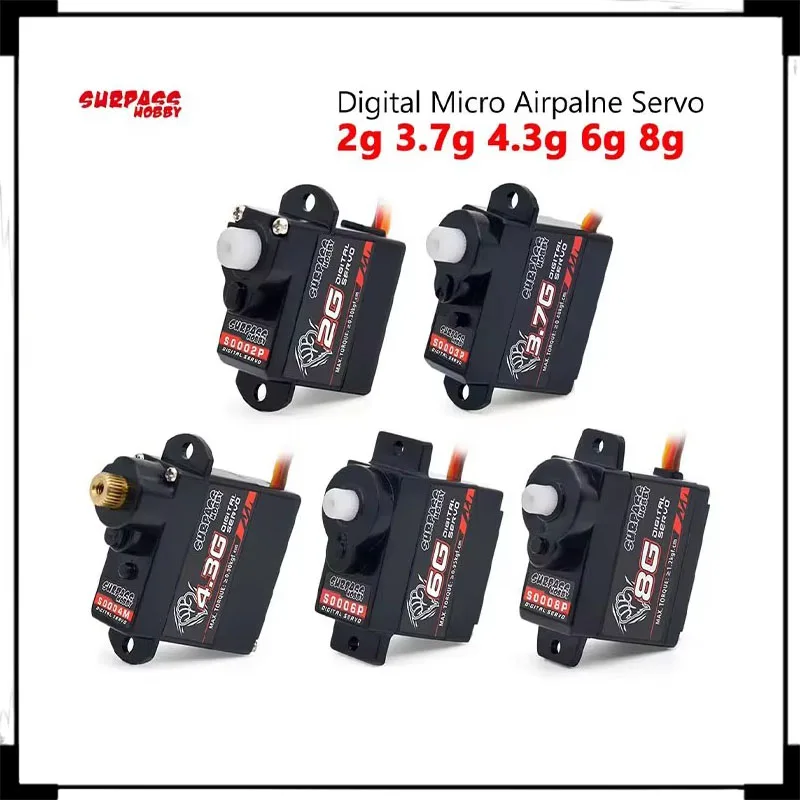 2pcs prevyšuje hobby 2G 3,7G 4,3G 6G 8G Micro Digital Mini Servan kov a plastové prevodové zariadenie pre robot s pevným krídlom RC Drone lietadlom RC