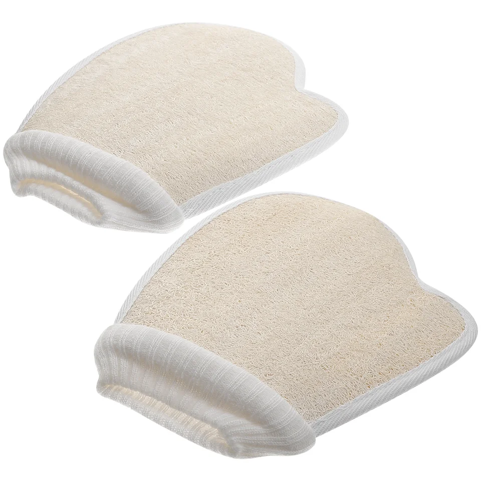 2pcs prírodná vrstvová kúpeľňa rukavice palce palcové rukavice v kúpeľní Čistiace rukavice kúpeľ