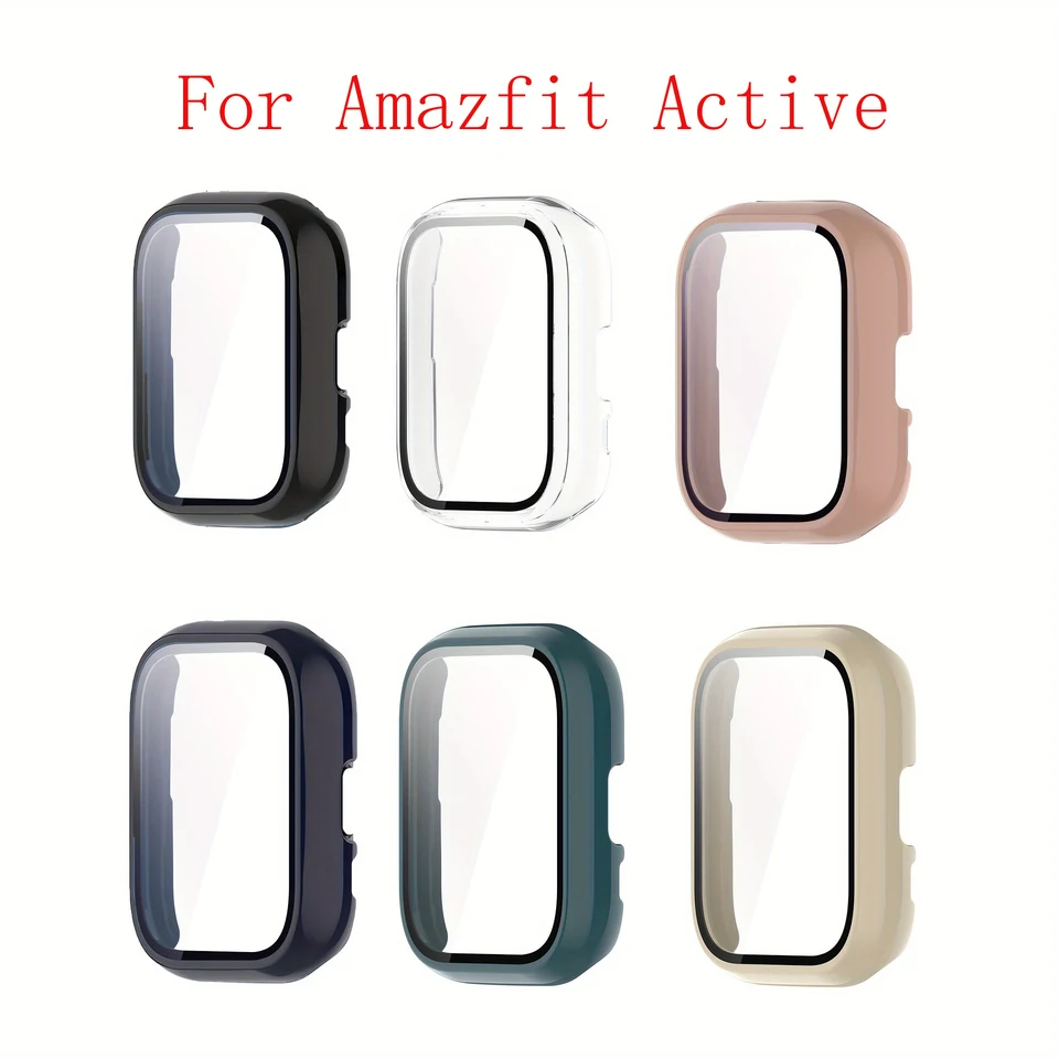 2pcs puzdro + chránič obrazovky pre AmazFit Active s temperovaným skleneným skleneným protiskratovým filmovým nárazníkom ochranné puzdro kryt obalov.
