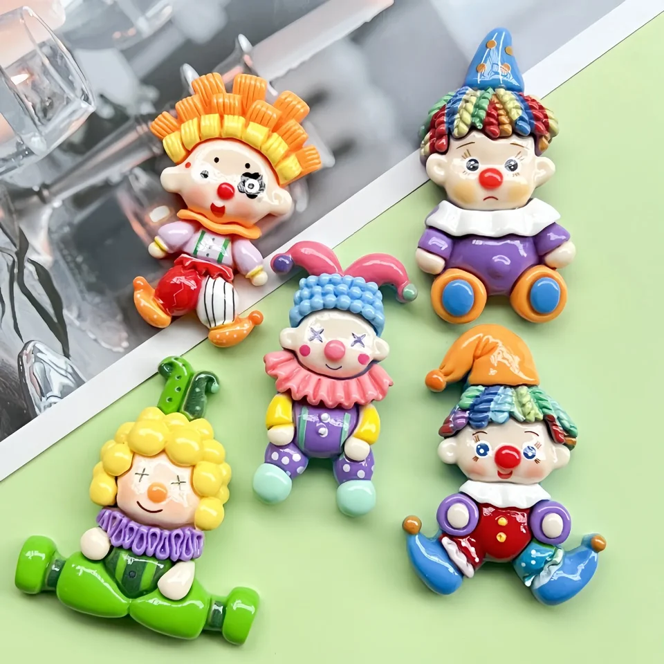 2pcs roztomilý klaun karikatúra živici Flatback ručne vyrobené živice príslušenstvo remeselnícke materiály scrapbooking zdobenie