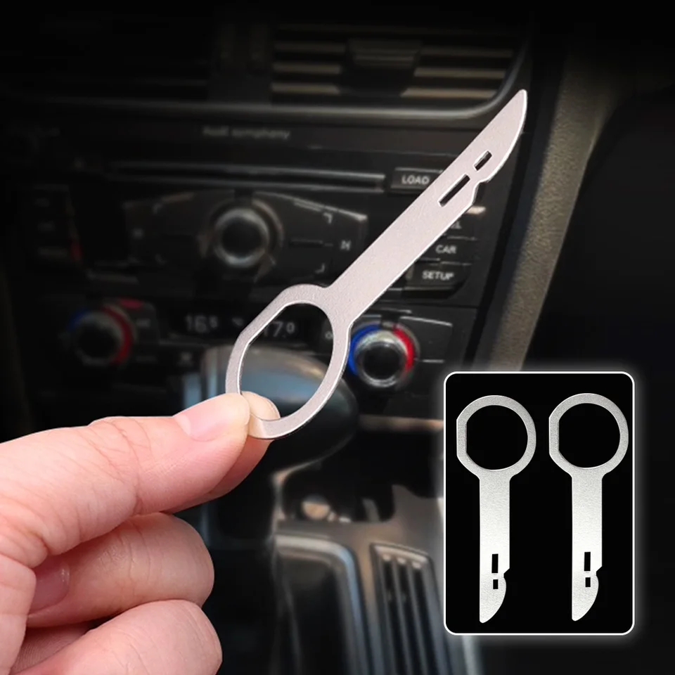 2pcs rádio stereofónne odstránenie extraktora kľúča uvoľňovacia pin hlava Jednotka Audio Inštalačný nástroj je použiteľný pre automatické diely Audi skoda