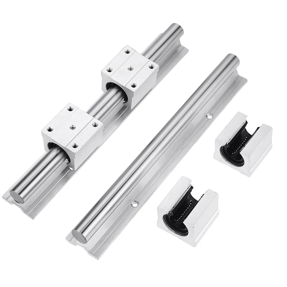 2PCS SBR12 SBR16 SBR20 Lineárna vodiaci dĺžka koľajnice 300 1000 1500 mm s 4ks SBR12UU SBR16UU SBR20UU Lineárny ložisko CNC