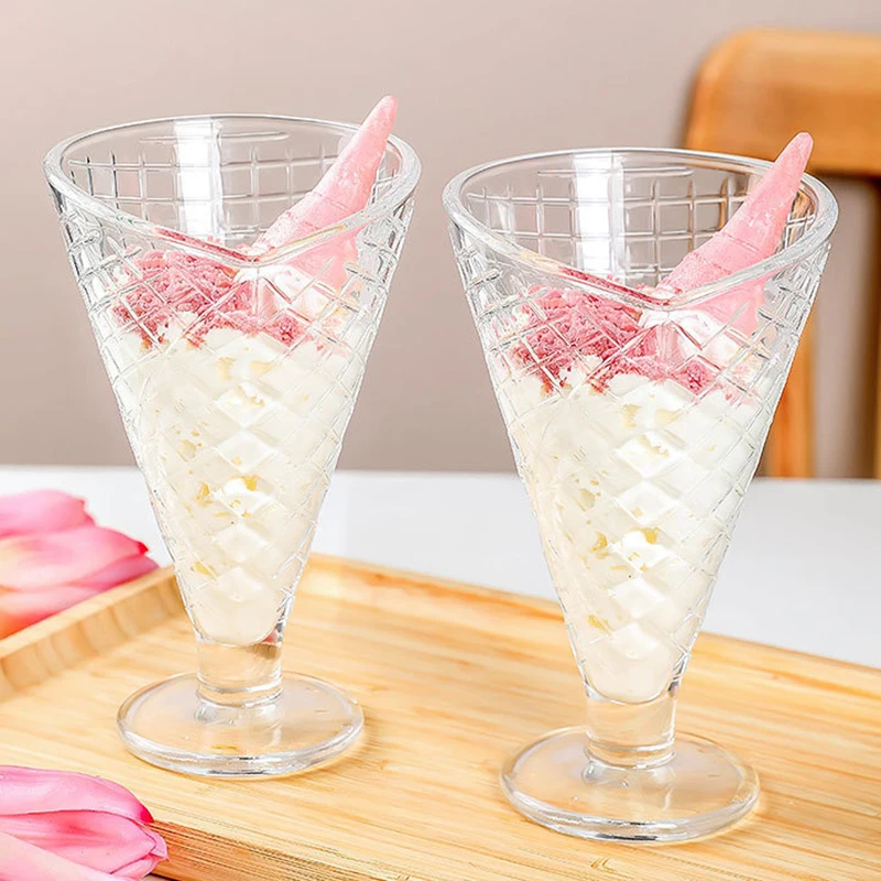 2pcs set 220 ml kreatívny mriežkový vzor zmrzliny sklo pohár Piače mlieka jogurt ovocná šťava