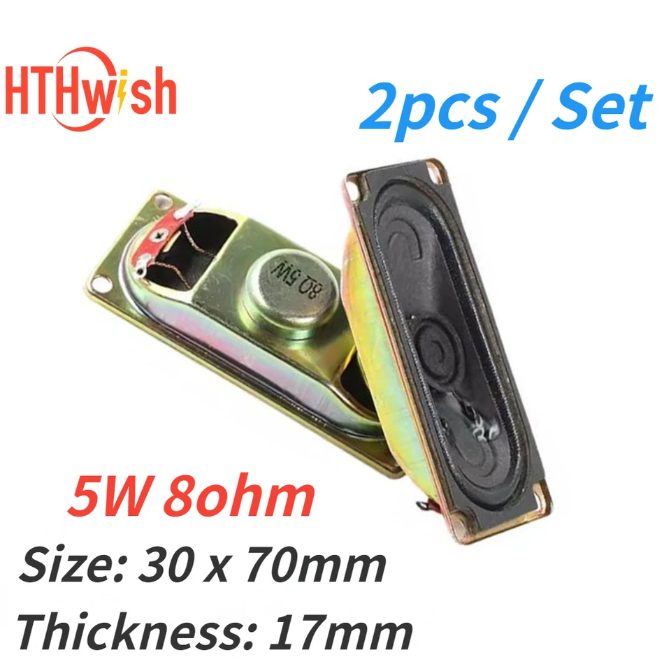 2pcs/set 5W 8R hrúbka reproduktora17 mm LCD Monitor/TV 3070 8 Ohm 5 watt 30*70 mm 3 x 7cm Obdĺžnikový reproduktor