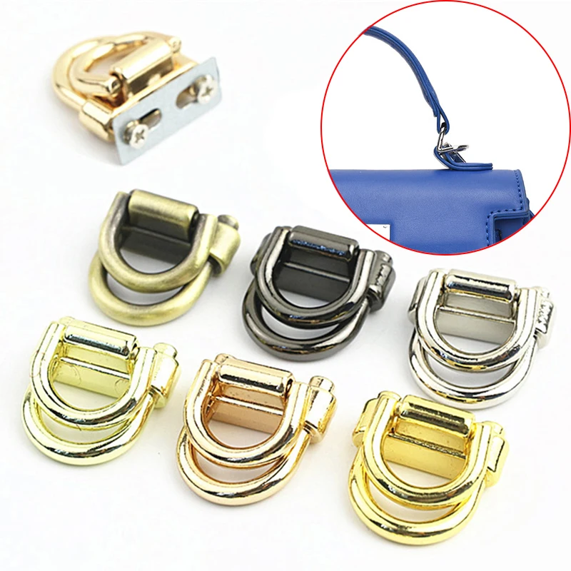 2pcs/set d Ring Bag Bočné sponky Správy Retro kovové dvojité D Rukoväte kabelky Rukoväte kabelky konektorový remienok Hardware Príslušenstvo