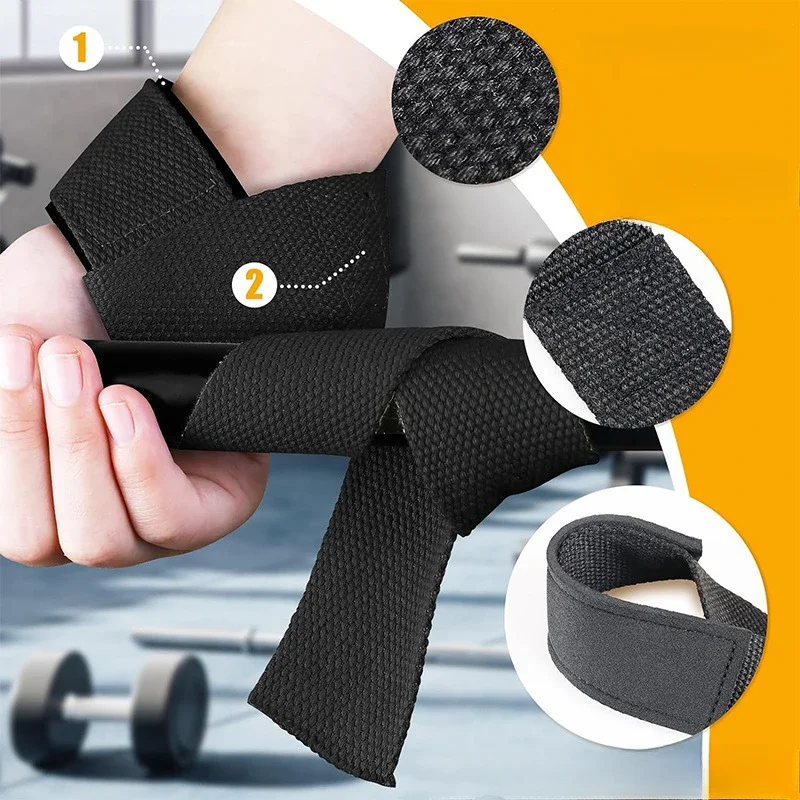 2pcs/set fitness Zdvíhacie zdvíhacie remienok na zápästie Vzpieranie priľnavosť pevnosť proti skĺznutiu ruku Plova