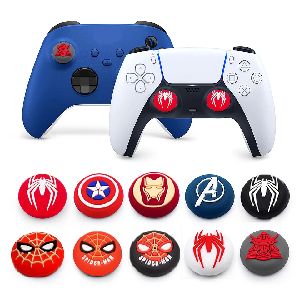 2pcs/set Marvel Games Console Thumb Grip Cover Cover Kawaii Spiderman PlayStation PS5 PS4 Xbox Series Joystick Ochranná čiapka