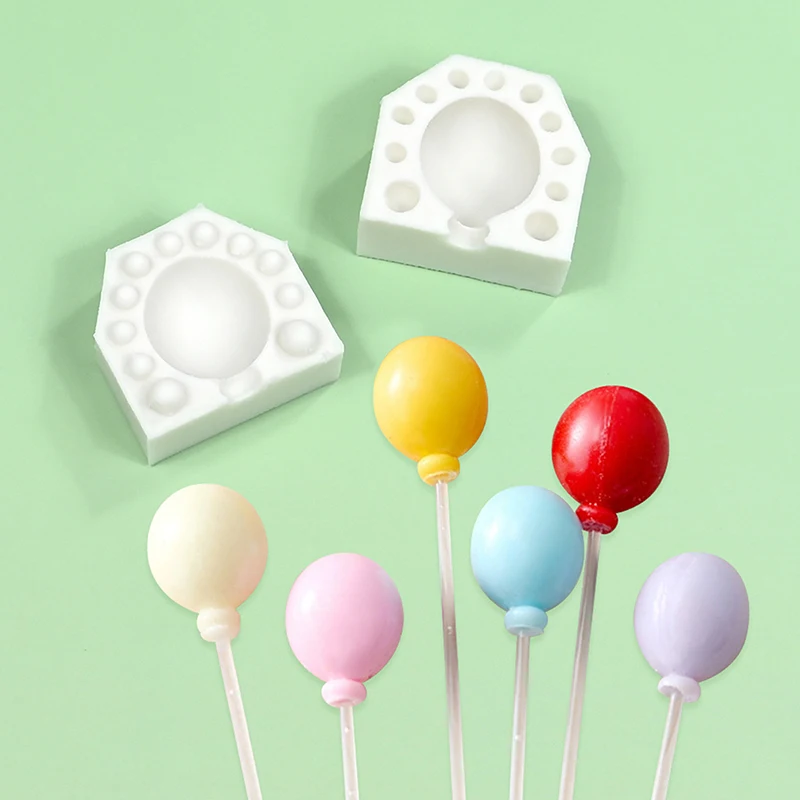 2pcs/set Mini 3D oválny balónový silikónový pleseň Fondantná čokoládová forma DIY Gumpaste Clay Sviečky