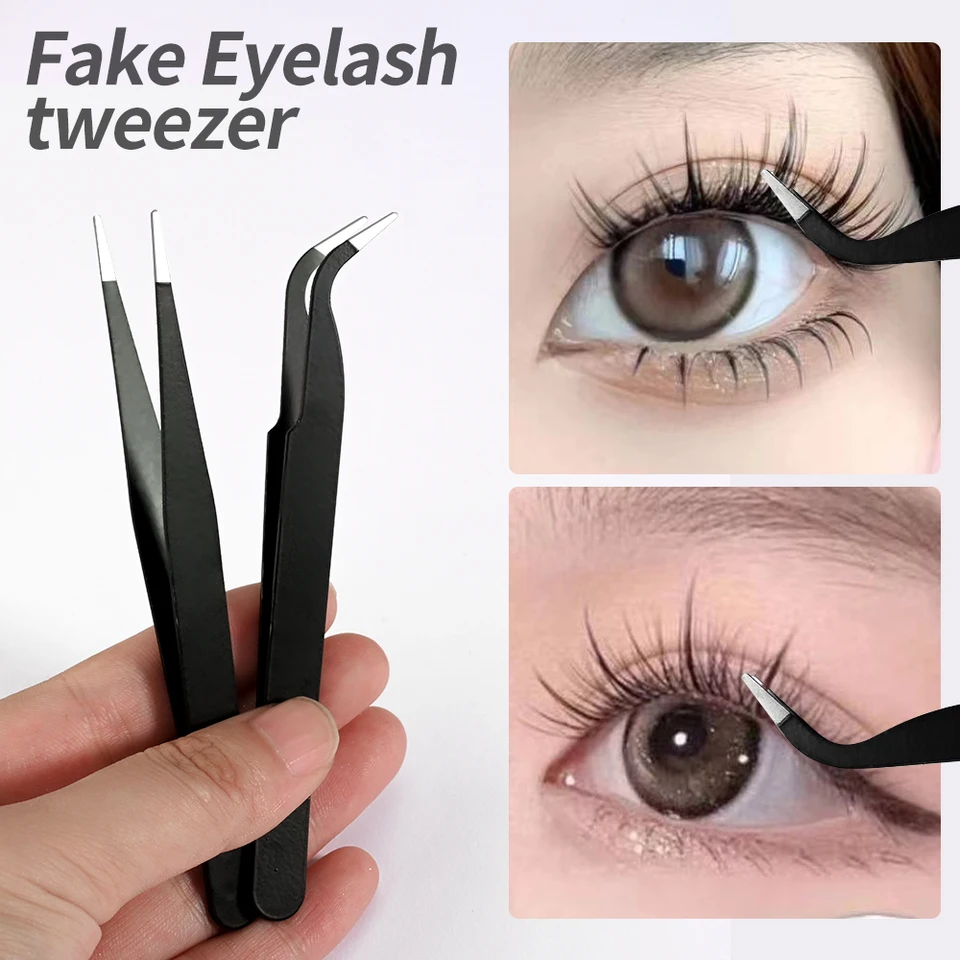2pcs/set Professional obočie pinzety čierna z nehrdzavejúcej ocele pinty pinzety pre mužov pre mužov ， Nástroj na presnosť s presnosťou