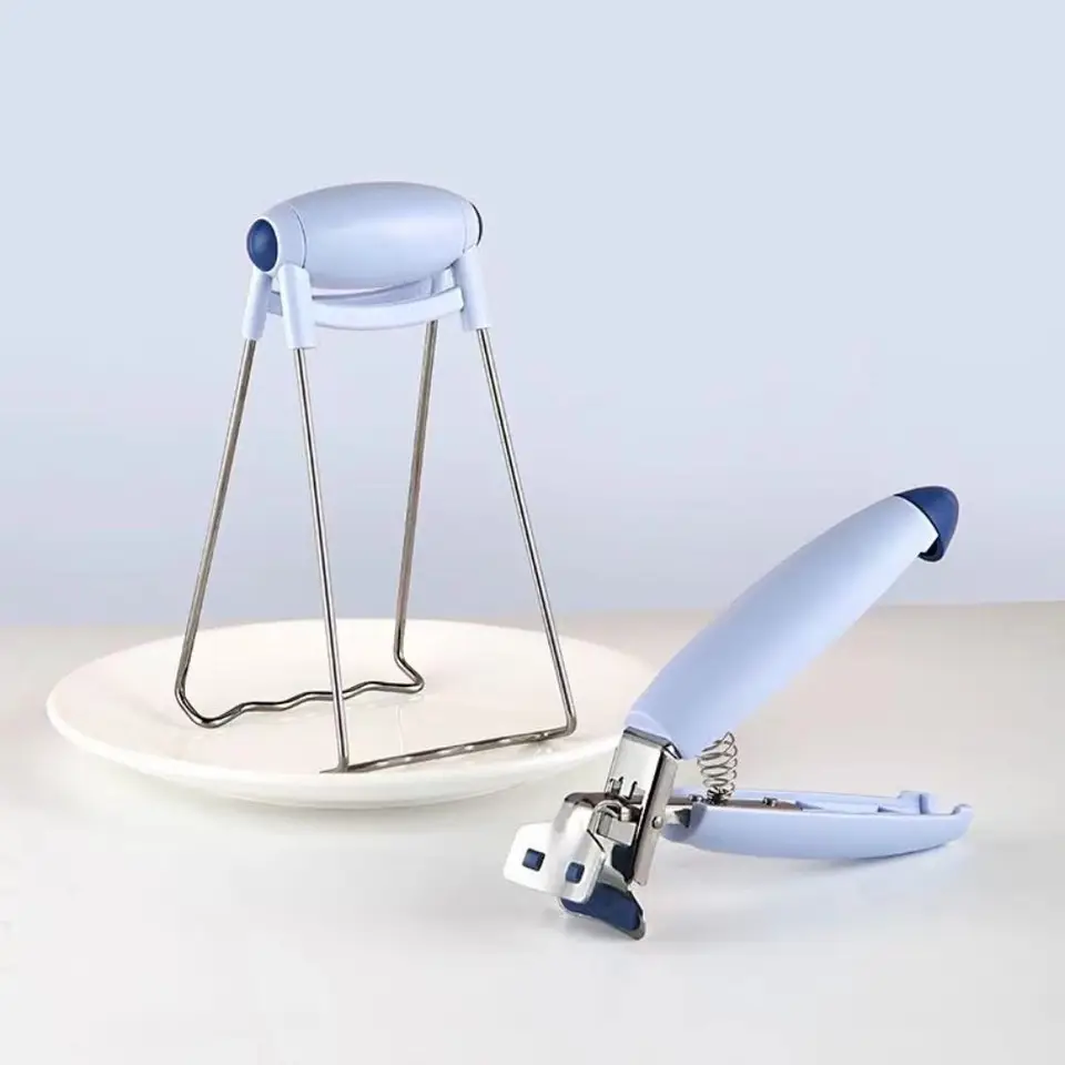 2pcs/set proti šikmiu klipový klip Set 304 Nerezová oceľ nekĺzavá parná gripper Silikónová klebiet kliešte na misu