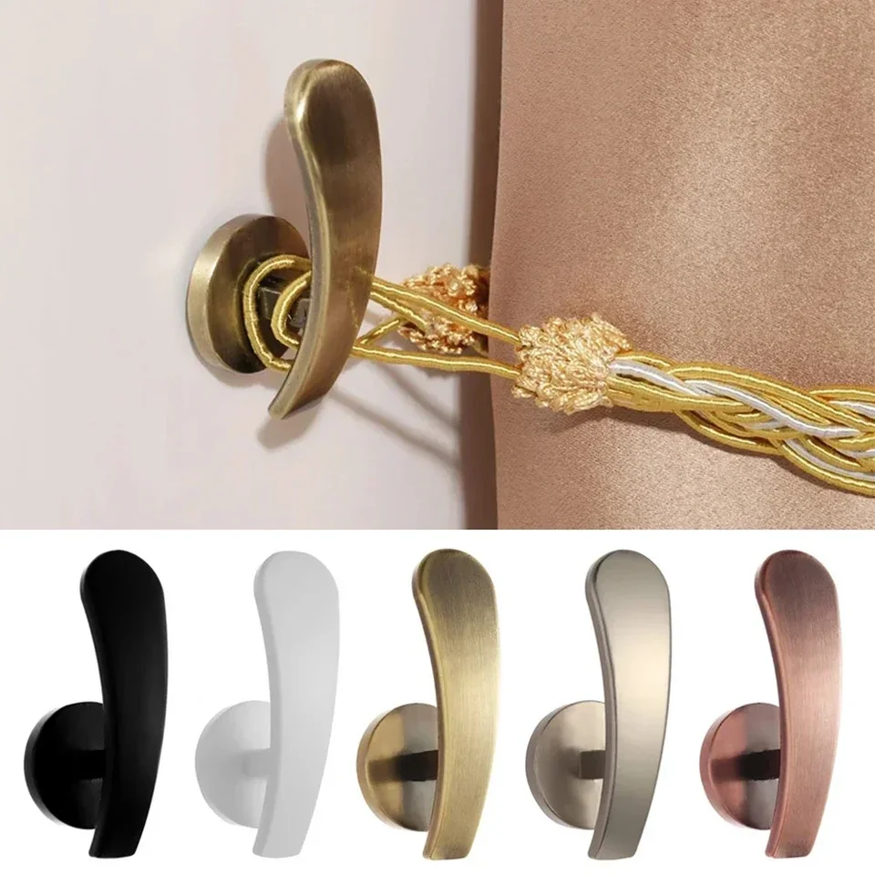 2pcs/set retro podržanie praktického odolného odolného záclonového držiaka na stenu závesný záves Contertback Montované kovové háčiky Domáce doplnky