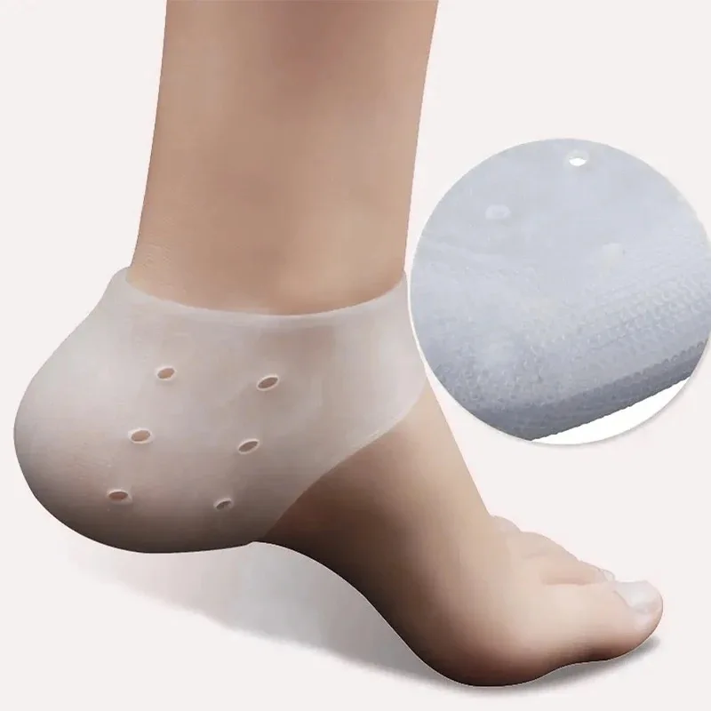 2pcs Silikónové nohy Ponechové ponožky zvlhčujúce gélové päty tenké ponožky s otvorom prasknuté chrániče starostlivosti o pleť chránené chrániče päty päty