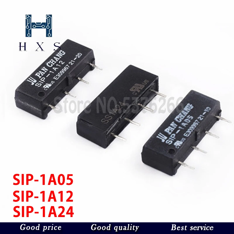 2pcs SIP-1A05 SIP-1A12 SS1A24 Reed Relay Swelise Swelise Modul 5V 12V 24V relé 4pin