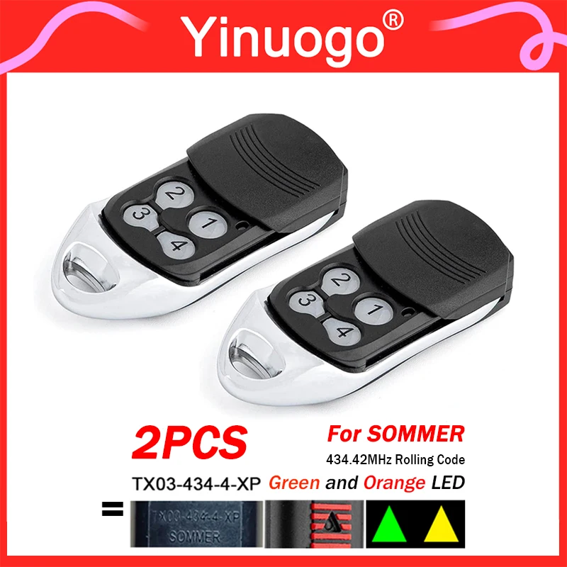 2pcs sommer diaľkový ovládací vysielač kompatibilný s sommer 4013 TX03 434 4 XP 4022 TX02-434-2 4014 TX03-434-2 434,42 MHz