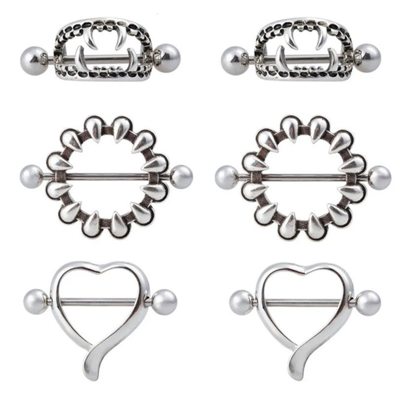 2pcs srdce zuby v tvare bradavky Piercing prsteň tela šperky prsné štít Bar bradavka Barbell cvok pre sexy ženy dámy