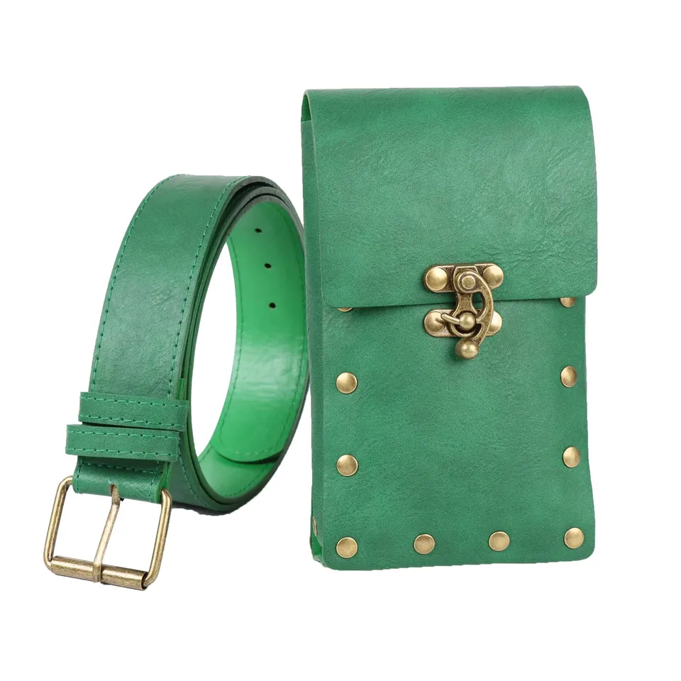 2pcs stredoveké cosplay kožené opasky Copper Coin Bag Renaissance šaty parný pás rola hranie halloweenskeho pásu set cosplay