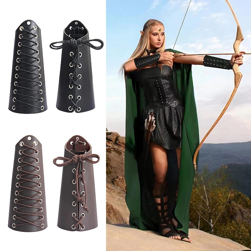 2pcs stredoveké kožené rukavice náramky upíry lukostreľby Renaissance Viking Armbands pre mužov a ženy Viking rola