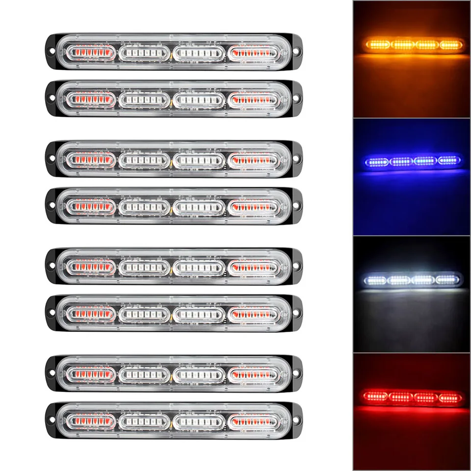 2pcs Strobe Lights Núdzové blikajúce výstražné majáky 4 LED žiarovky Univerzálne pre všetky automatické nákladné vozidlá SUV Vans s DC 12V-24V