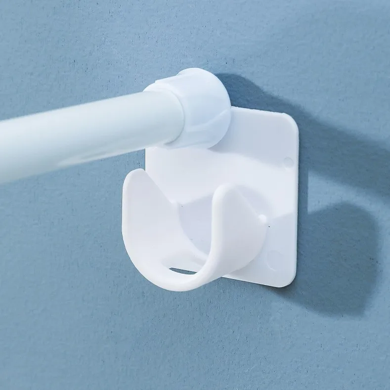 2pcs Strong Curtain Rod Bracket Hook, samolepiaci nastaviteľný upevňovacia spona na záclony, kúpeľňové príslušenstvo pre vešiak na odevy
